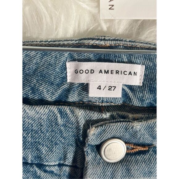 NWT Good American Women's Indigo Good Classic Distressed Stretch Jeans‎ S… - Picture 5 of 9